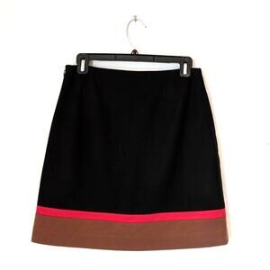 ANN TAYLOR 90s Y2K Mini Skirt Color Block Paneling Black Brown Short 6 6P